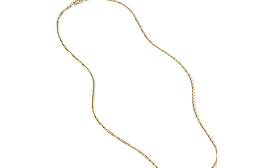 Emblématique Box Chain David Yurman, une chaîne en or jaune 18 carats épaisseur 1.7mm longueur 56cm.